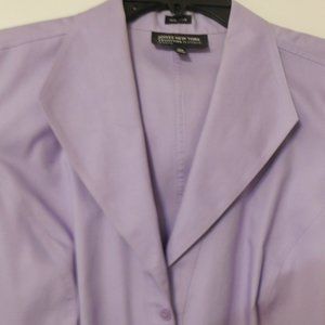 Jones New York Pinpoint Oxford Blouse in Lavender